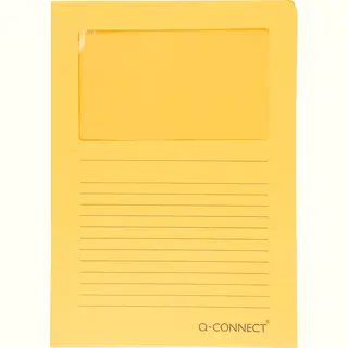 Q-Connect L-map Met Venster | 120 G/m² | A4 | Pak Van 100 Stuks | Oranje