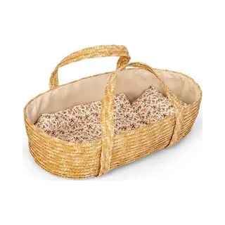 Mamamemo Rieten Poppenreiswieg - Mandje Voor Poppen Tot 50 Cm - Vanaf 3 Jaar