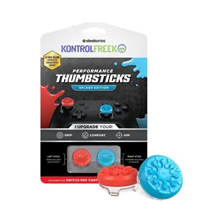 KontrolFreek Performance Thumbsticks - Switch Pro Controller - Splash Rood/Blauw