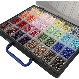 Creativ company Luxe Wax Kralen - Assortiment, Incl. Bewaardoos Met 32 Vakken, 32x20 Gr