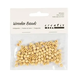 Creativ company Cc Houten Kralen 5 Mm Naturel 100 Stuks