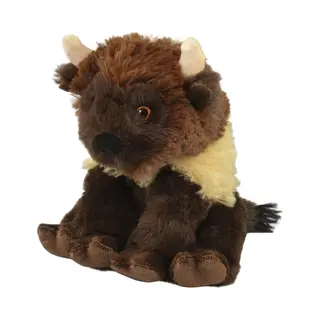 Nature Planet Knuffeldier Bizon/Buffel - Zachte Pluche Stof - Bruin - Kwaliteit Knuffels - 14 Cm