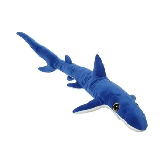 Nature Planet Pluche Haai Knuffel Xl - Blauw - Groot - 110 Cm - Blauwe Haaien Zeedieren Knuffels