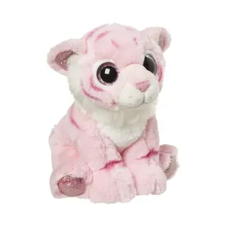 Nature Planet Tijger Knuffel - Roze/wit - Stof/pluche - 18 Cm - Dieren - Tijgers - Kraamcadeau
