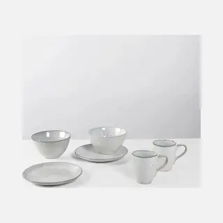 Broste Copenhagen Nordic Sand Frühstücksset Für Zwei In Der Farbe Beige, Aus Steingut Gefertigt, Spülmaschinen– Und Mikrowellenfest, 80019822