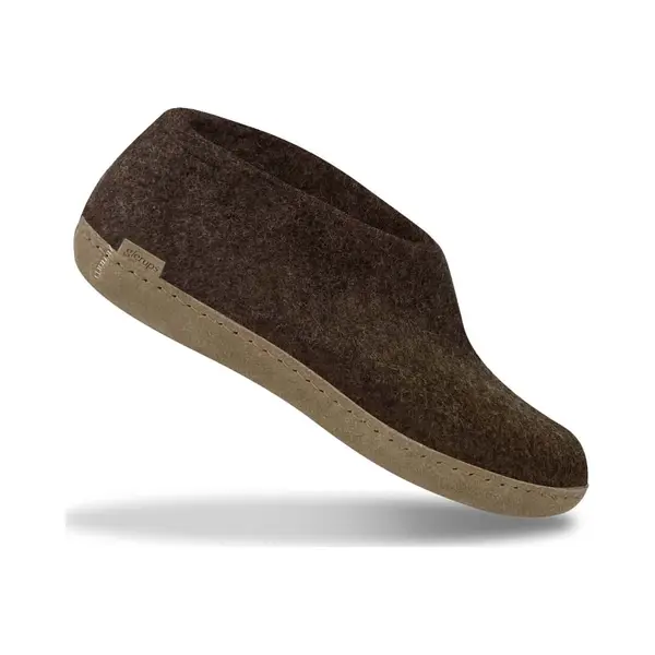 Glerups Indoor Shoes Men & Women (Brown) | Unisex Wool Slippers With Leather Sole | Comfy Slippers Women Men | Cosy Gents And Ladies Slippers thumbnail