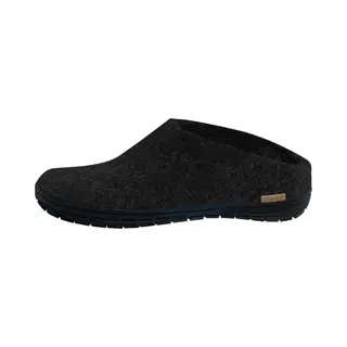 glerups dk Glerups Slip On Hausschuhe Damen Und Herren Mit Gummisohle (Schwarz) | Unisex Slipper Aus Wolle Hausschuhe Frauen Männer