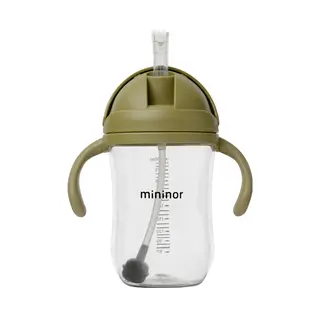 Mininor, Babyfles, Global - Straw Bottle Tritan 330ml - Moss Green (14253) (330 ml)