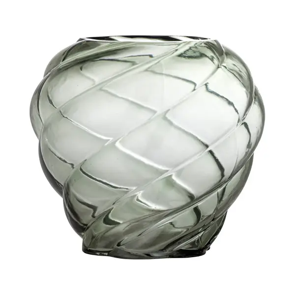 Bloomingville Vase Leyan Grünes Glas 18cm thumbnail