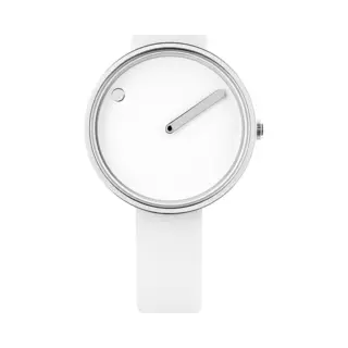 Picto Design Dameshorloge Witte Wijzerplaat, Wit Rubberen Horlogeband 43363-0212S - 30mm