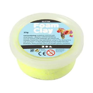 Foam Clay Creotime Glitter Geel 35 Gram