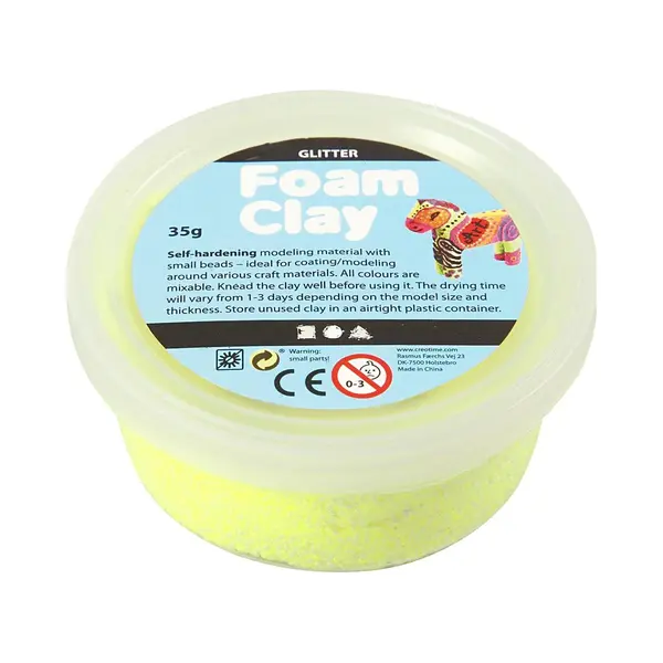 Foam Clay Creotime Glitter Geel 35 Gram thumbnail