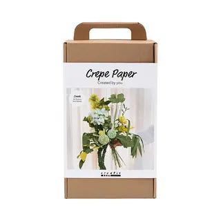 Creativ Company 977776 crêpepapier Donkergroen, Groen, Lichtgroen, Wit
