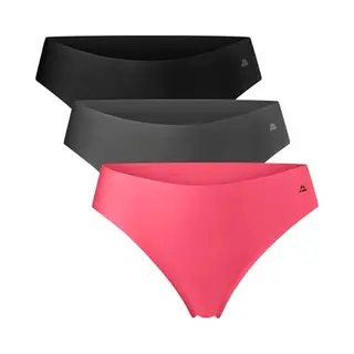 Danish Endurance Onzichtbare Strings Voor Dames, No-Show & Naadloos, Voor Sporten & Iedere Dag, 3-pack, Veelkleurig (1x Zwart, 1x Grijs, 1x Roze), M