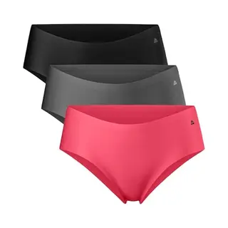 Danish Endurance Onzichtbare Hipsters Voor Dames, No-Show & Naadloos, Voor Sporten & Iedere Dag, 3-pack, Veelkleurig (1x Zwart, 1x Grijs, 1x Roze), L