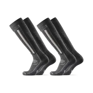 Danish Endurance Thermische Skisokken Van Merinowol, Voor Heren En Dames, 1 En 2 Paren, Grijs.