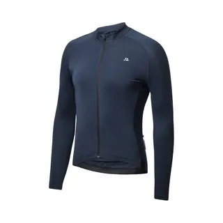 Danish Endurance Fietstrui Voor Heren - Wielershirt - Lange Mouwen - Quick-Dry - Achterzakken - Marineblauw - Maat Xl