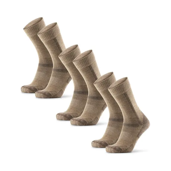 Danish Endurance Merino Wandersocken, Sommer Trekkingsocken, Unisex, Herren, Damen & Kinder, 3 Paar, Beige, 35-38 thumbnail