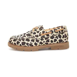 Woden Mocassins 'Johanne Animal' Donkerbruin / Offwhite