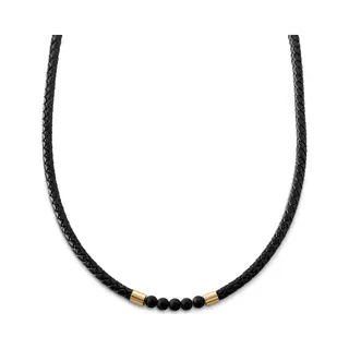 Lucleon Tenvis | 5 Mm Goudkleurige Onyx Leren Ketting