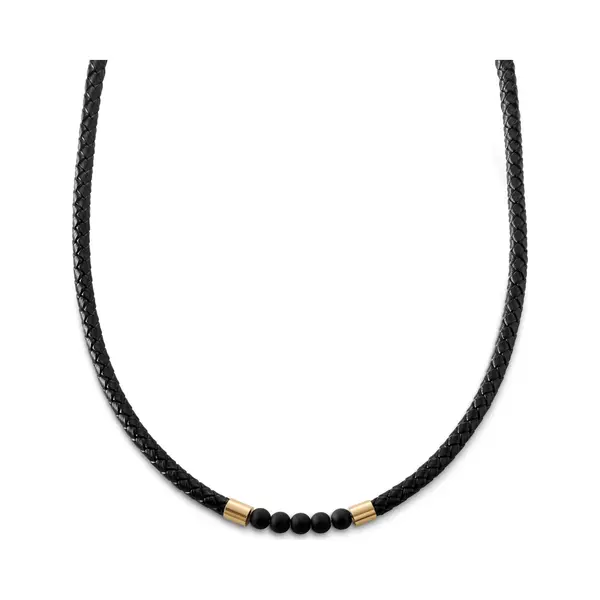 Lucleon Tenvis | 5 Mm Goudkleurige Onyx Leren Ketting thumbnail