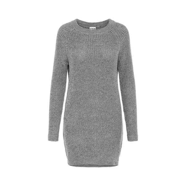 Noisy May Siesta O-Neck Knit Dress Mini Dress Mottled Grey thumbnail