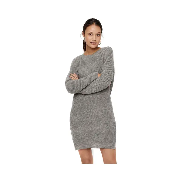 Noisy May Siesta O-Neck Knit Dress Mini Dress Mottled Grey thumbnail