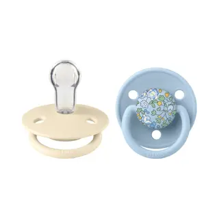 Bibs De Lux Silicone Onesize Ivory/Baby Blue 2 Pcs