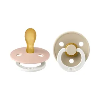 BiBS - Glow In The Dark - Maat 1 - Fopspeen - Symmetrisch - Blush Glow / Vanilla Glow