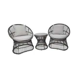 House Nordic Natal Loungeset Incl. Kussen Buitenshuis Rotan, grijs.