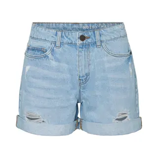 Noisy May Damen Jeansshorts Mit Rissen Und Umgeschlagenem Saum, Farben, Hellblau, Größe, M