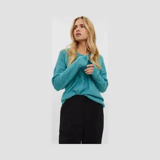 Vero Moda 10233357-Blau/Porzellan-L Pullover