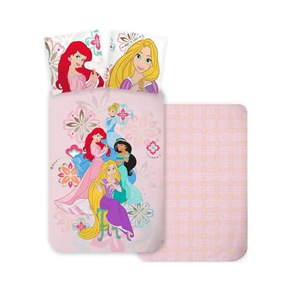 BrandMac Bettwäsche Disney Prinzessinnen Für Babybett Oder Mitwachsendes Bett, Wendbarer Bettbezug, 100 X 135 Cm + Kissenbezug 40 X 60 Cm, 100 % Baumwolle thumbnail