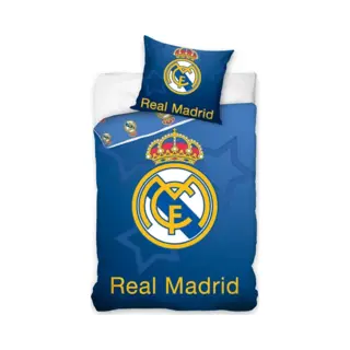 Real Madrid C.F. Dekbedovertrek - Eenpersoons - 140x200 Cm - Blue