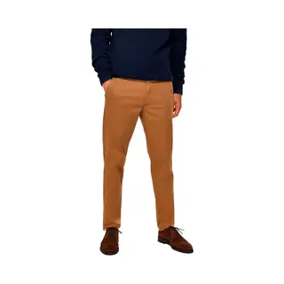 Selected Slim Miles Flex Chino Broek Bruin 30 / 34 Man