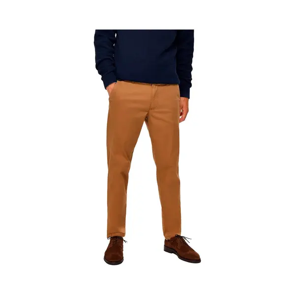 Selected Slim Miles Flex Chino Broek Bruin 30 / 34 Man thumbnail