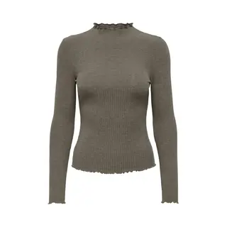 Only Damen Onlemma L/S High Neck Top Noos Jrs Langarmshirt, Caribou, Xs Eu