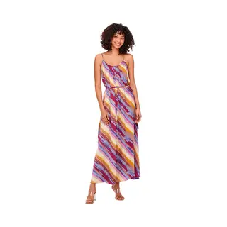Only, Damen, Kleider, Gestreiftes Träger- Maxikleid, Braun, (S)