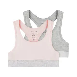 Name It Mädchen Nkfshort Top 2p Noos Unterhose, Barely Pink/Pack, w/ Grey Melange, 158/164