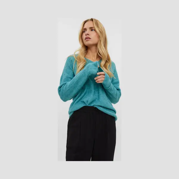 Vero Moda Vmcrewlefile Ls V-Neck Blouse Noos Dames Trui - Maat L thumbnail