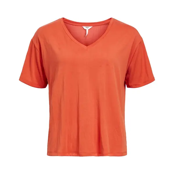 Object Collectors Item Object Objannie Re S/s V-neck Top Tops & T-shirts Dames - Shirt - Oranje - Maat S thumbnail