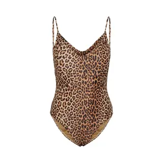 Pieces Dames Badpak Pcbaomi Ronde Hals Panterprint - Maat Xl