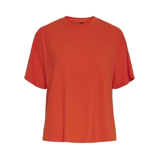 Pieces T-shirt Pckylie Ss Oversized Tee Noos Bc 17132567 Tangerine Tango Dames Maat - M