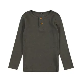 Name It Jungen Nmmkab Ls Top Noos Langarm Shirt, Dusty Olive/Detail, melange, 116