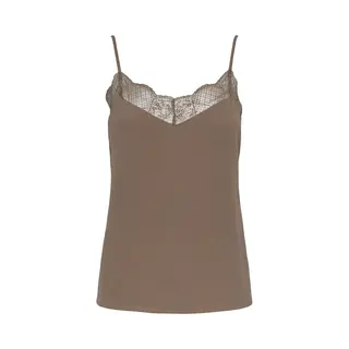 Pieces, Damen, Blusen, Pctiffany Strap Lace Top Wvn Noos Bc, Braun, (Xxl)