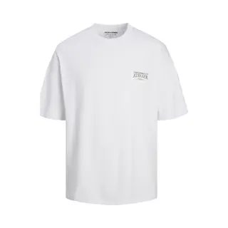 Jack & Jones - Heren Tee Ss Santorini Oversize Fit Tee - Wit - Maat M