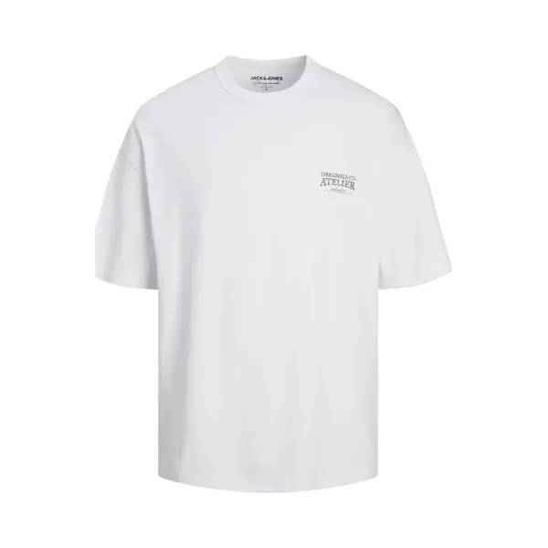 Jack & Jones - Heren Tee Ss Santorini Oversize Fit Tee - Wit - Maat M thumbnail