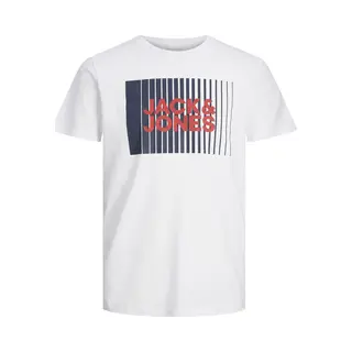 Jack & Jones Jack&Jones Jungen Jjecorp Logo Tee Play Ss O-Neck Mni T-Shirt, Weiß