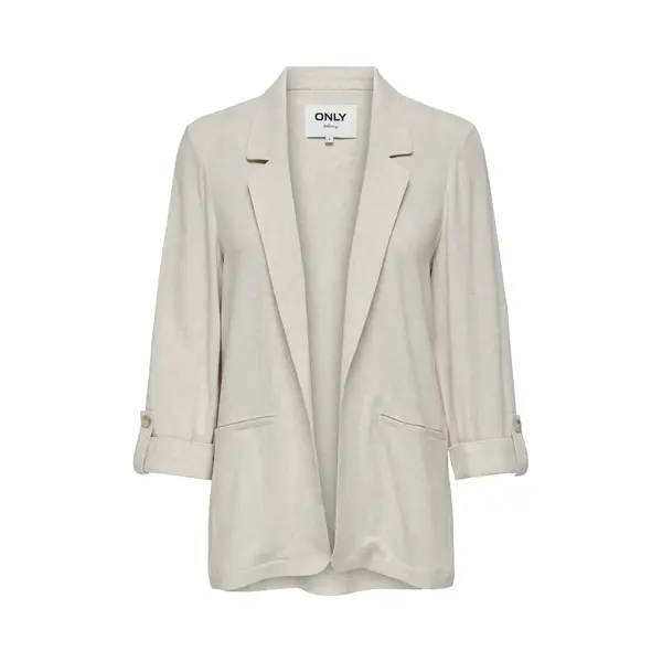 Only Damen Onlsiesta 3/4 Open Linen Bl Tlr Blazer, Moonbeam, 42 thumbnail