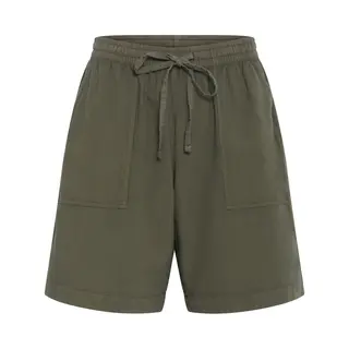 Kaffe Kanaya Liah Relaxed Fit Shorts In Dark Olive